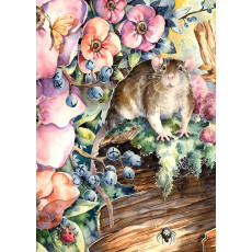 Print - Rat with Flowers